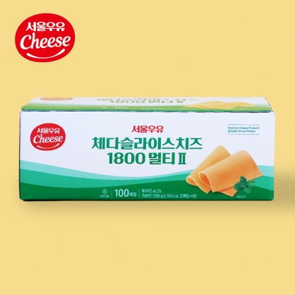 서울우유 체다 슬라이스 치즈 1800 멀티 투 1.8kg 25매 4개입대용량