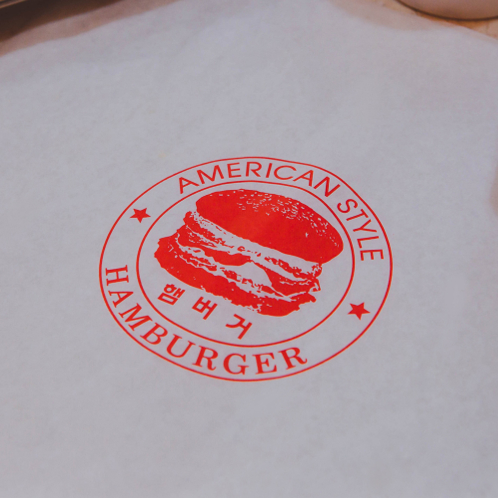 T햄(기성) 햄버그 종이 100장 정사각 27cm 햄버거 포장 봉투