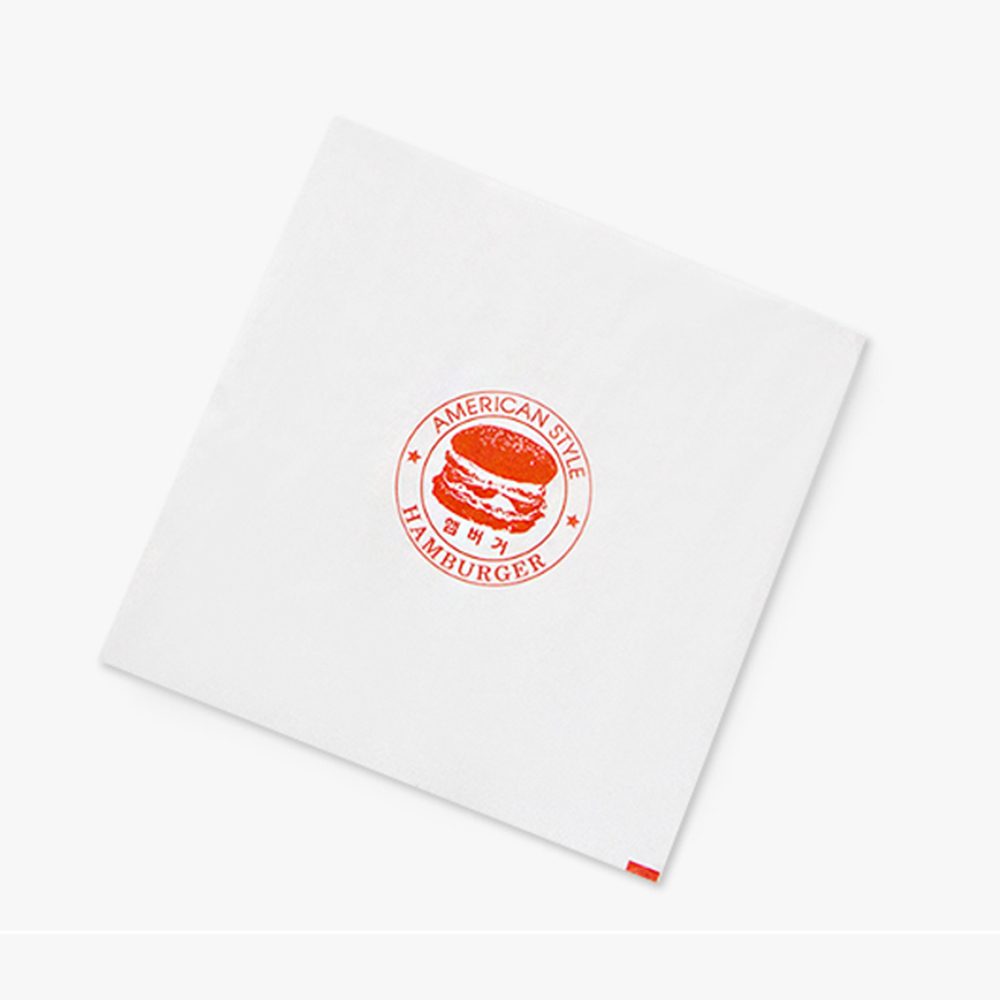 T햄(기성) 햄버그 종이 100장 정사각 27cm 햄버거 포장 봉투