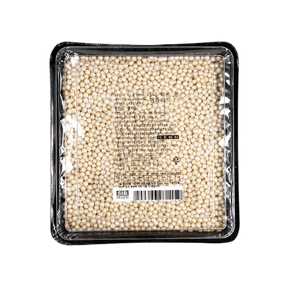 선인 미니 럭스 펄 펄화이트 300g 5-7mm 진주초콜릿 초코볼 토핑 장식