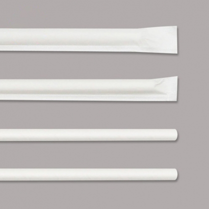 종이빨대(개별포장/흰색) (7×210mm) 250개