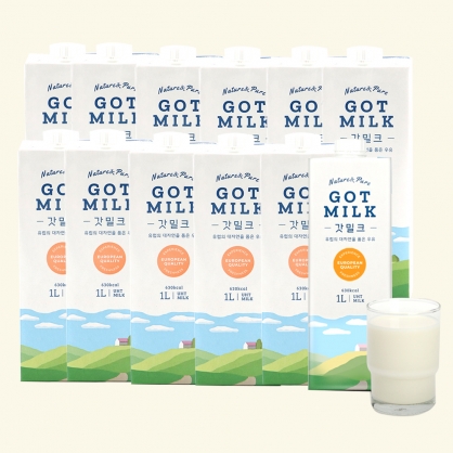 (1박스) 갓밀크 멸균우유 1L 12개 폴란드산 방목우유