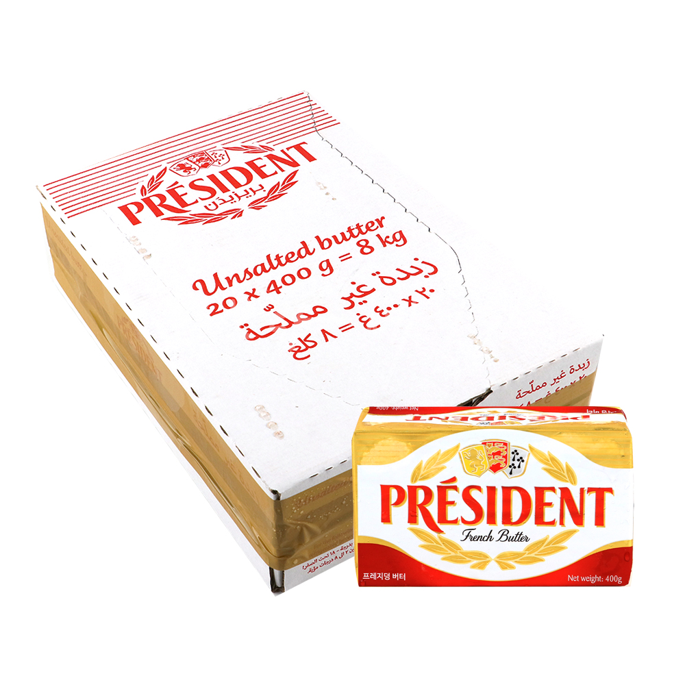 (1박스) 프레지덩 버터 400g 20개 냉동 무염 발효버터