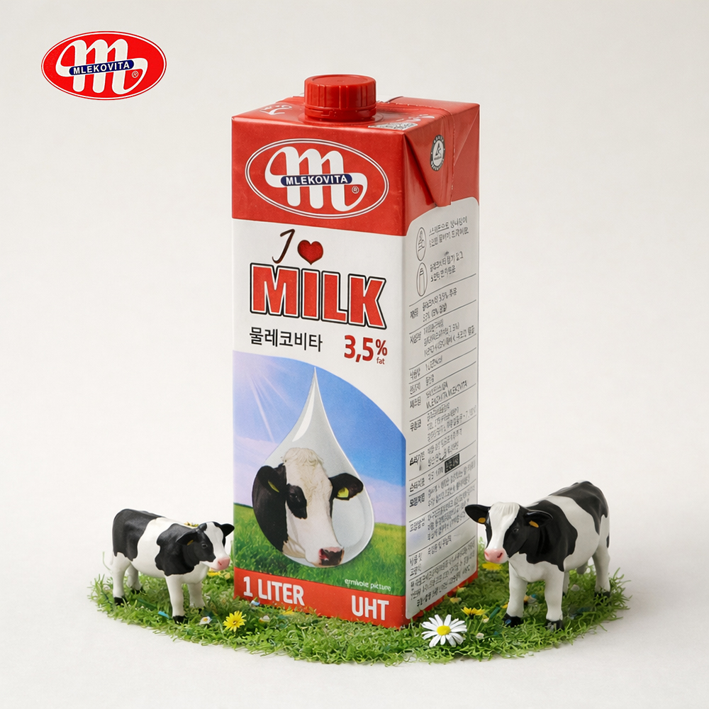 아이러브밀크 멸균우유 1L 믈레코비타 3.5% 폴란드