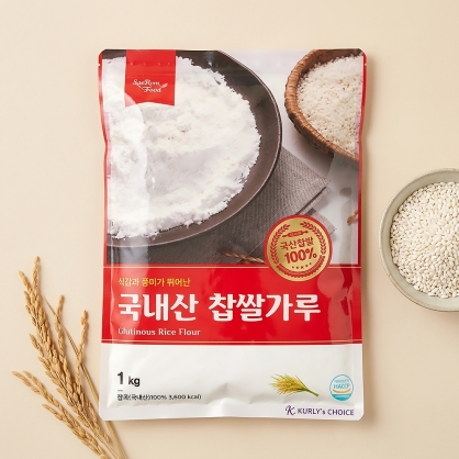 새롬 국내산 찹쌀가루 1kg 국산