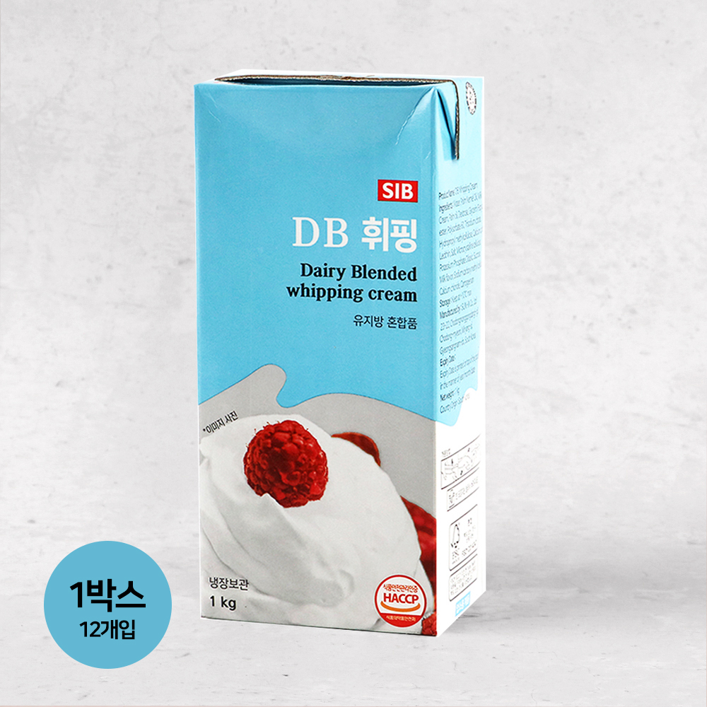 (1박스) 선인 DB휘핑크림 1L 12개 무가당 컴파운드 동물성 식물성 생크림
