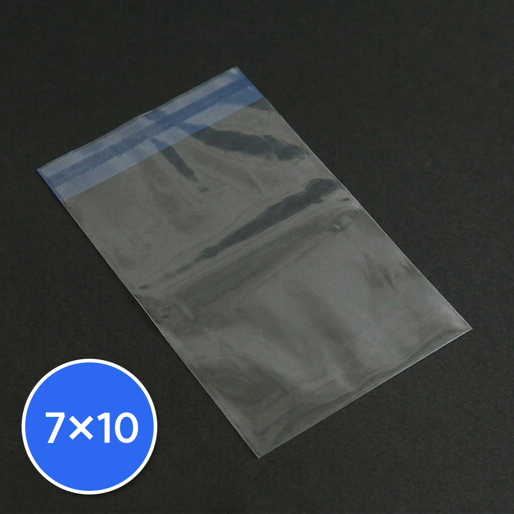 (500장묶음) 무지접착OPP봉투 쿠키소 7x10+4 접착비닐