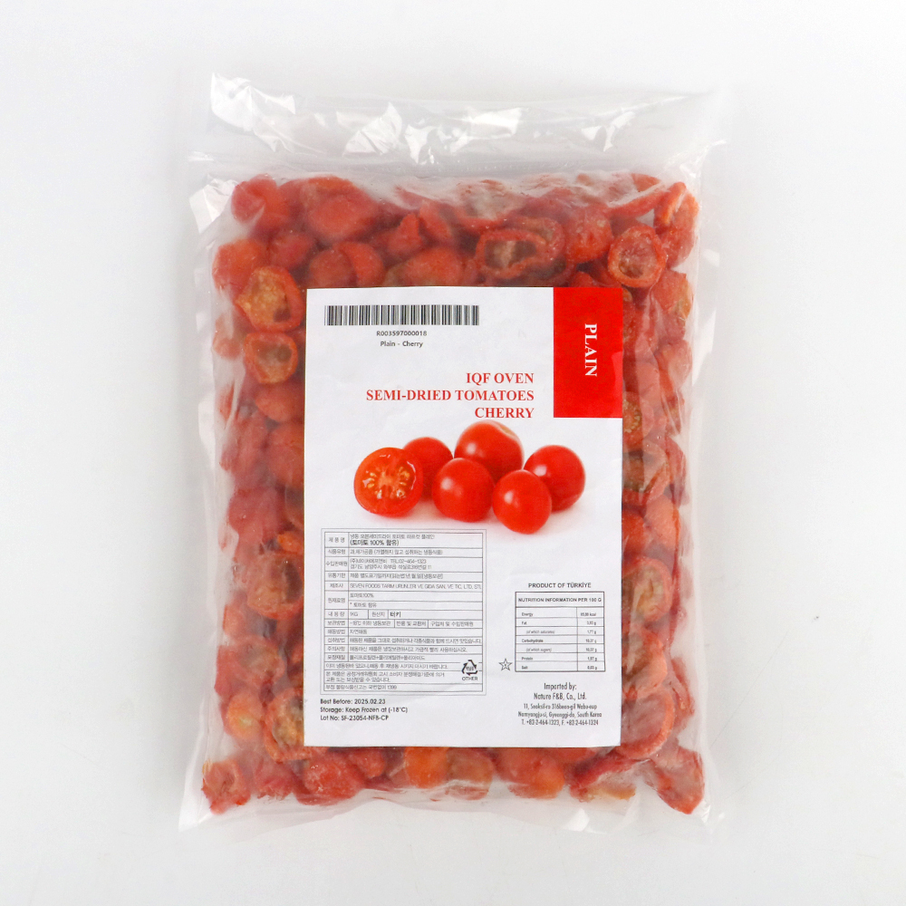 냉동 반건조 토마토 하프컷 플레인 1kg 오븐세미드라이 IQF 토마토 100%