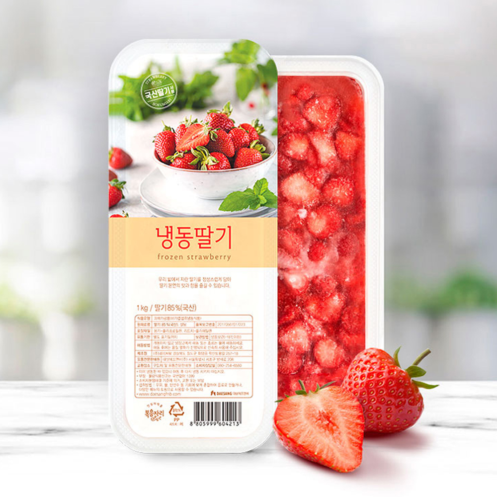 복음자리 냉동 딸기 슬라이스 1kg 가당 국산 딸기 85%
