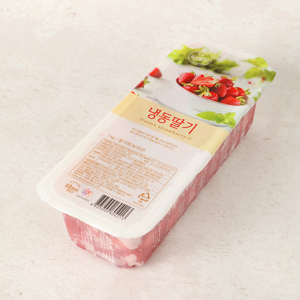 복음자리 냉동 딸기 슬라이스 1kg 가당 국산 딸기 85%