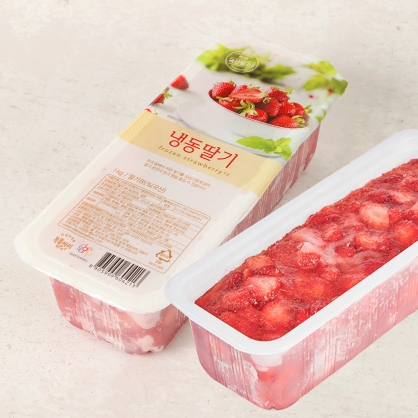 복음자리 냉동 딸기 슬라이스 1kg 가당 국산 딸기 85%
