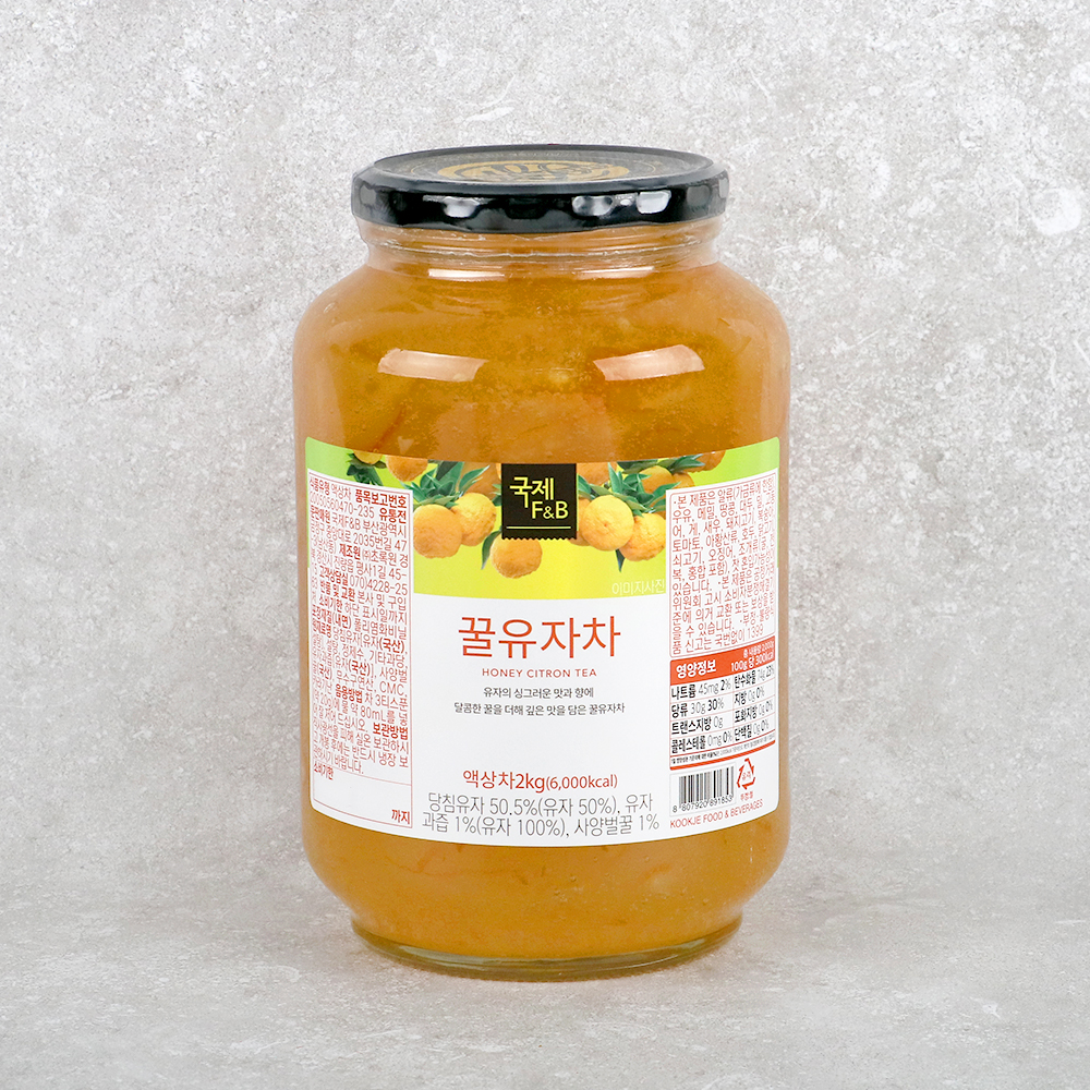 국제에프앤비 꿀 유자차 2kg 유자청 과일차