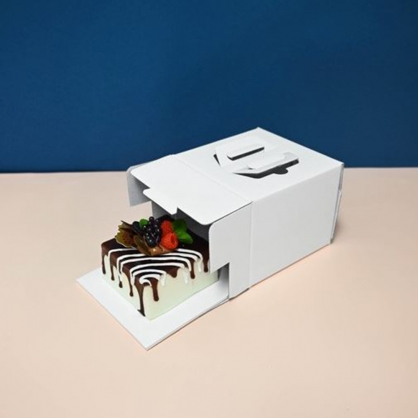 (2매) 케익박스(스노우화이트) 미니 15x15x12(H)mm