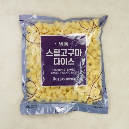 냉동 스팀 고구마 다이스 1kg IQF 급속냉동 큐브 탈피