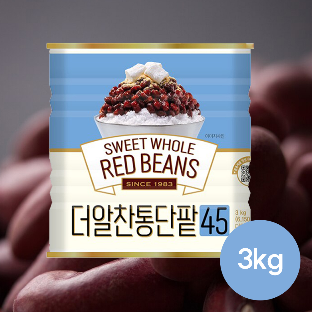 대두 더알찬 통단팥 45 3kg 팥 통조림 빙수팥