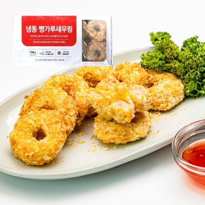 냉동 빵가루 새우링 736g 새우튀김