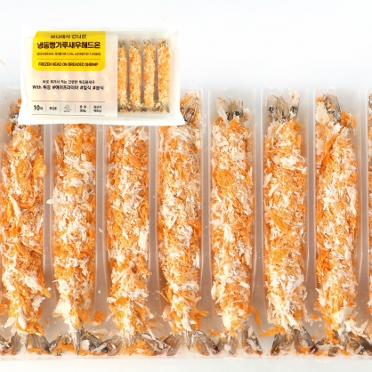 냉동 빵가루 새우 헤드온 50g 10개입  통 새우튀김