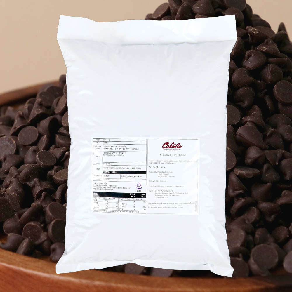 콜라따 다크 초코칩 벌크 5kg 컴파운드 초콜릿칩