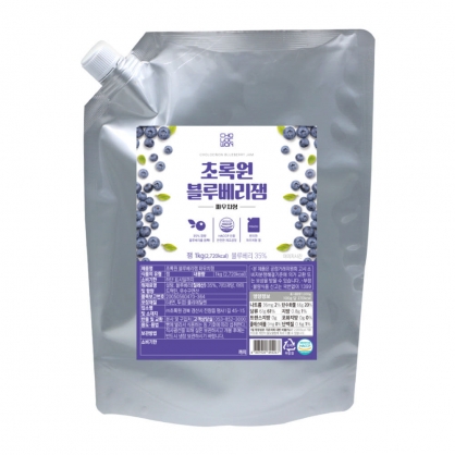 초록원 블루베리잼 파우치형 1kg 블루베리쨈