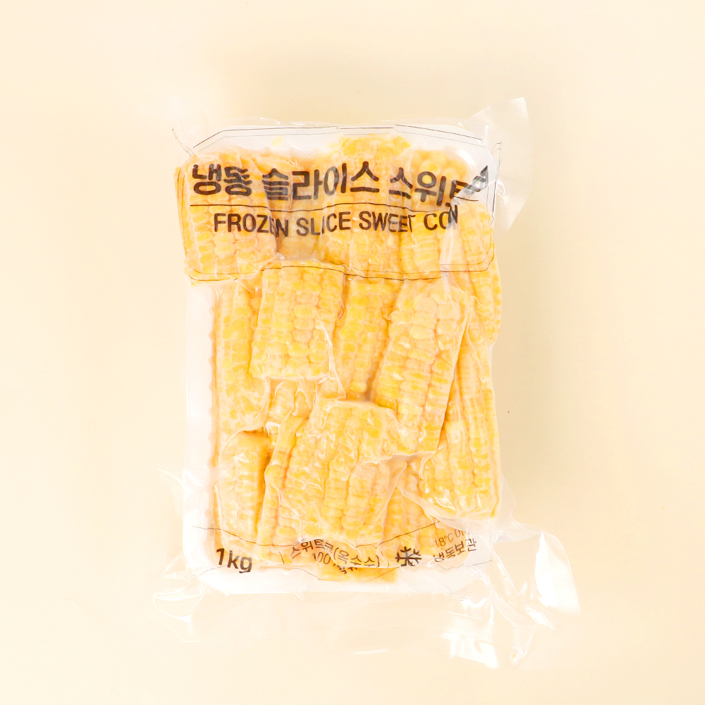 냉동 옥수수 슬라이스 스위트콘 1kg 세로 절단 버터구이 캠핑