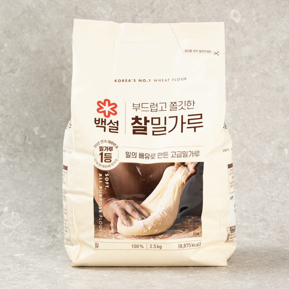백설 찰밀가루 2.5kg 배유 고급밀