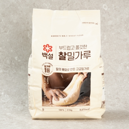 백설 찰밀가루 2.5kg 배유 고급밀