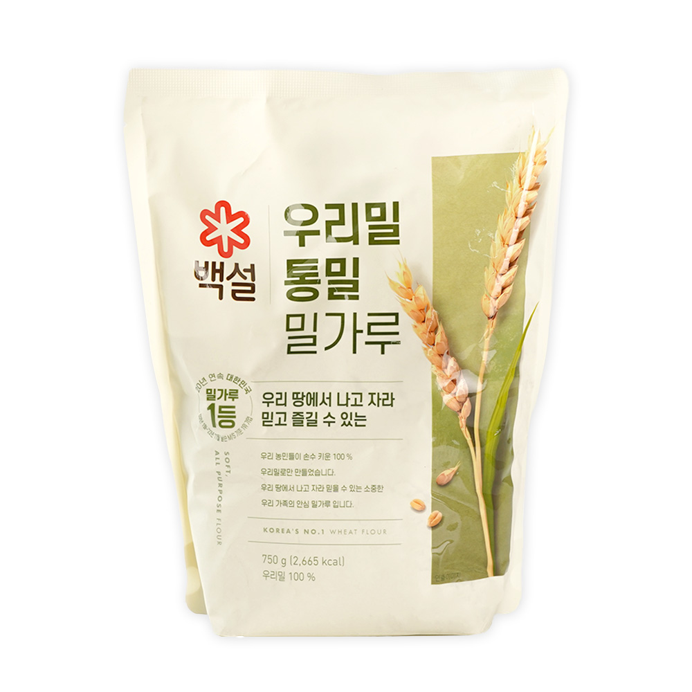 백설 우리밀 통밀 밀가루 750g 국내산
