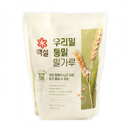 백설 우리밀 통밀 밀가루 750g 국내산