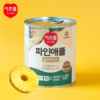 이츠웰 프리미엄 파인애플 슬라이스 캔 836g 통조림