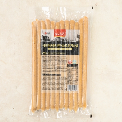 서브큐 롱윈너 부어스트 닭가슴살 소시지 1kg 냉동