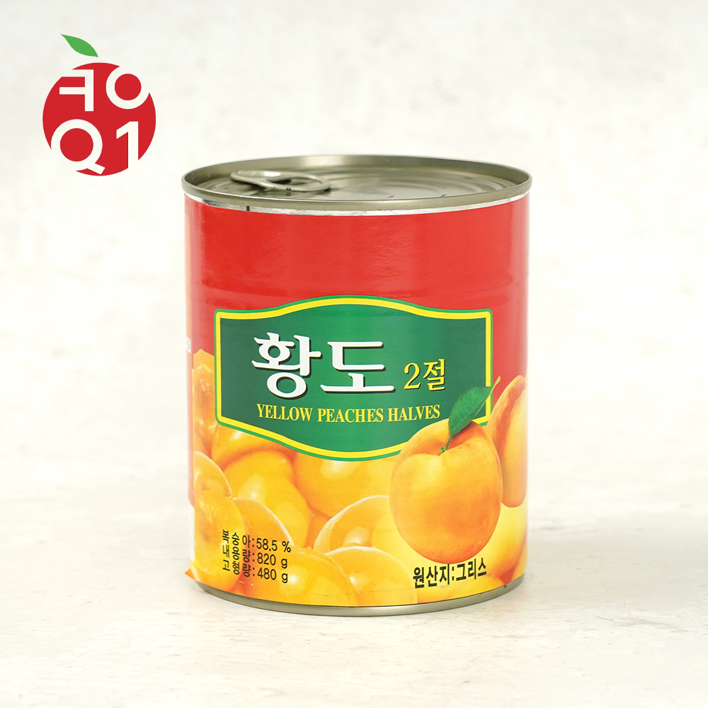 큐원 황도 2절 820g 복숭아통조림 그리스산