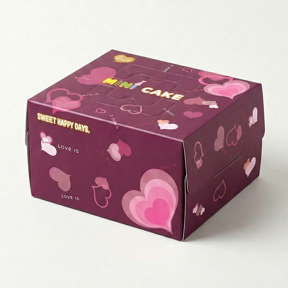 (2매) 미니케익상자 와인색