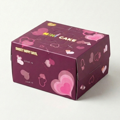 (2매) 미니케익상자 와인색