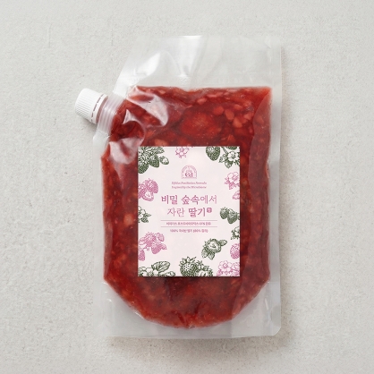 (아이스박스무료) 비밀 숲속에서 자란 딸기청 1kg 냉동 수제딸기청 포스트바이오틱스