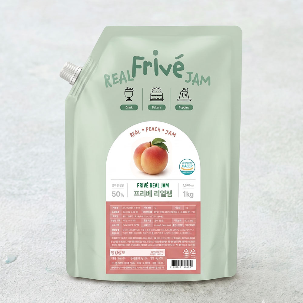 프리베 리얼잼 복숭아 1kg 복숭아잼 과일잼 피치잼 리플잼