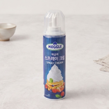 메글레 스프레이 휘핑크림 250g 동물성 가당 생크림