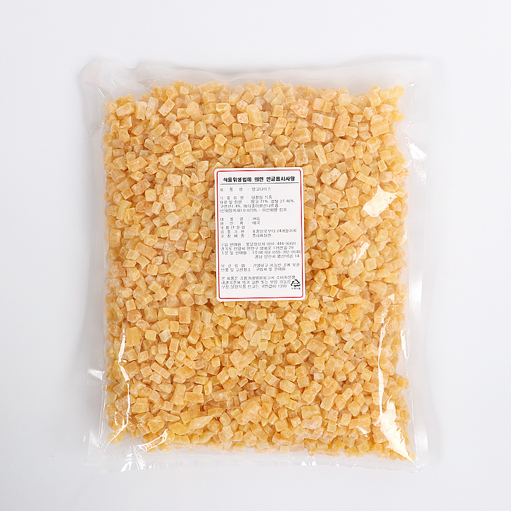 메가딜 건조 망고 다이스 1kg 태국산 건망고 당절임