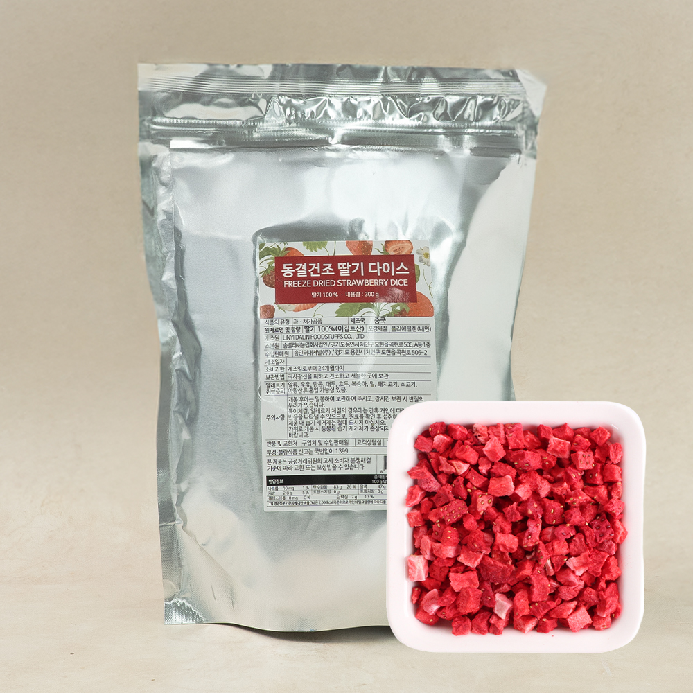 (발송지연) 솜 동결건조 딸기 다이스 300g