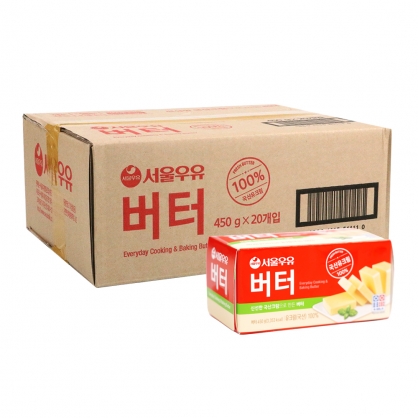 (1박스) 서울우유버터 450g 20개 무염 천연버터 냉장