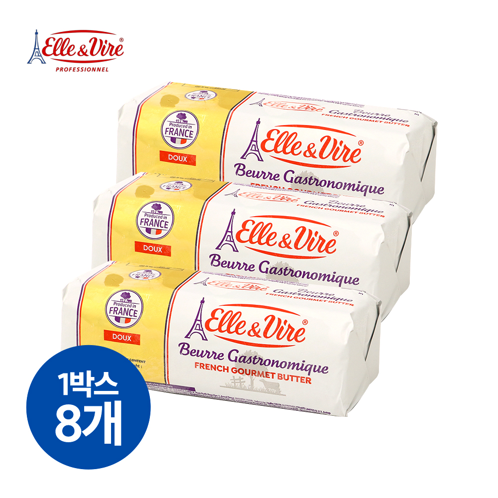 (1박스) 엘르앤비르 고메버터 500g 8개 발효버터 롤 무가염